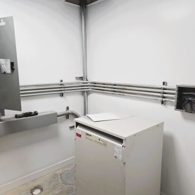 Electrical conduit installation showing protected wiring pathways for safe and organized electrical systems